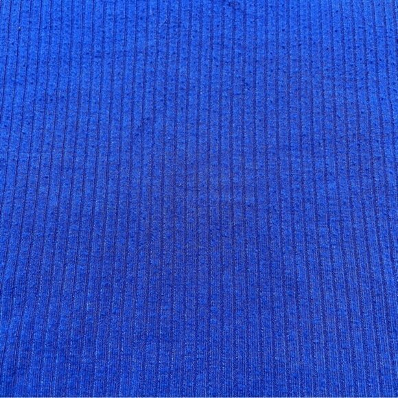 Bozzolo Womens Blue V Neck Ribbed Crop Top Medium Y2k Baby Tee Boho Stretch - Picture 5 of 5